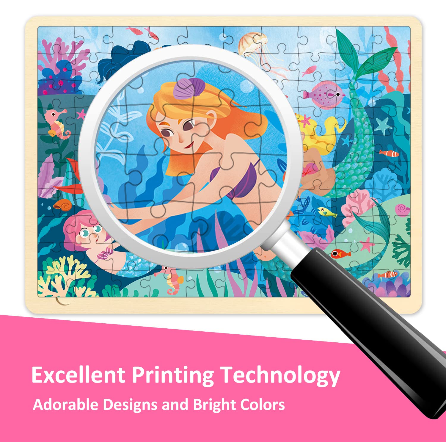 Amazon | MoinKidz 100ピースパズル 4~8歳のお子様向け 木製パズル 3~5