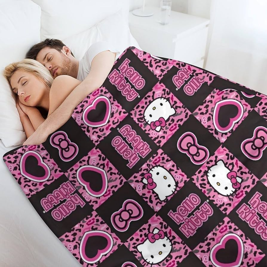 Amazon｜ハローキティ ヒョウ柄 毛布 ブランケット 夏用 冷房対策