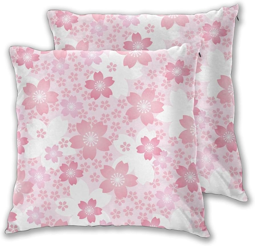 Amazon.co.jp: クッションカバー 2点セット 桜 ピンク 花びら サクラ