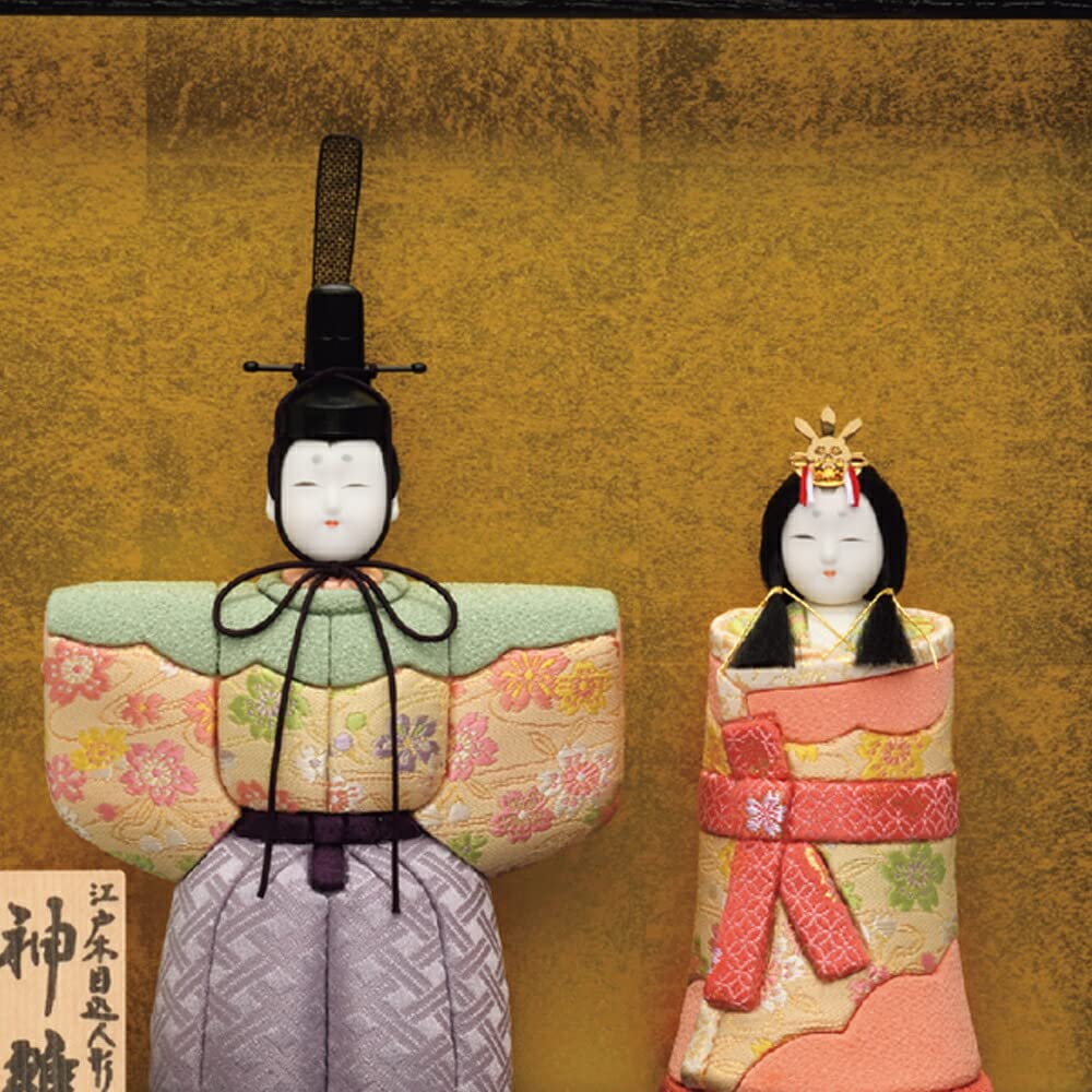 Amazon | 一秀 雛人形 木目込み 親王飾り ケース飾り 立雛 神雛 0号 E