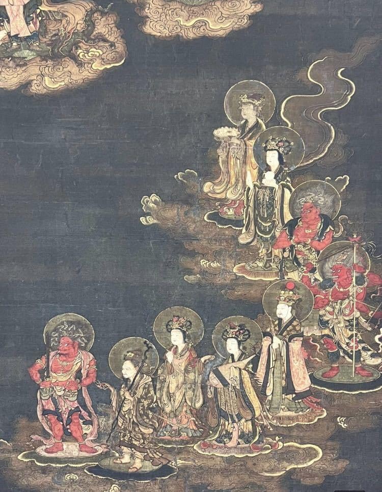 Amazon.co.jp: 星宿下界図南北朝時代 掛け軸 仏画 仏教美術 絹本 模写