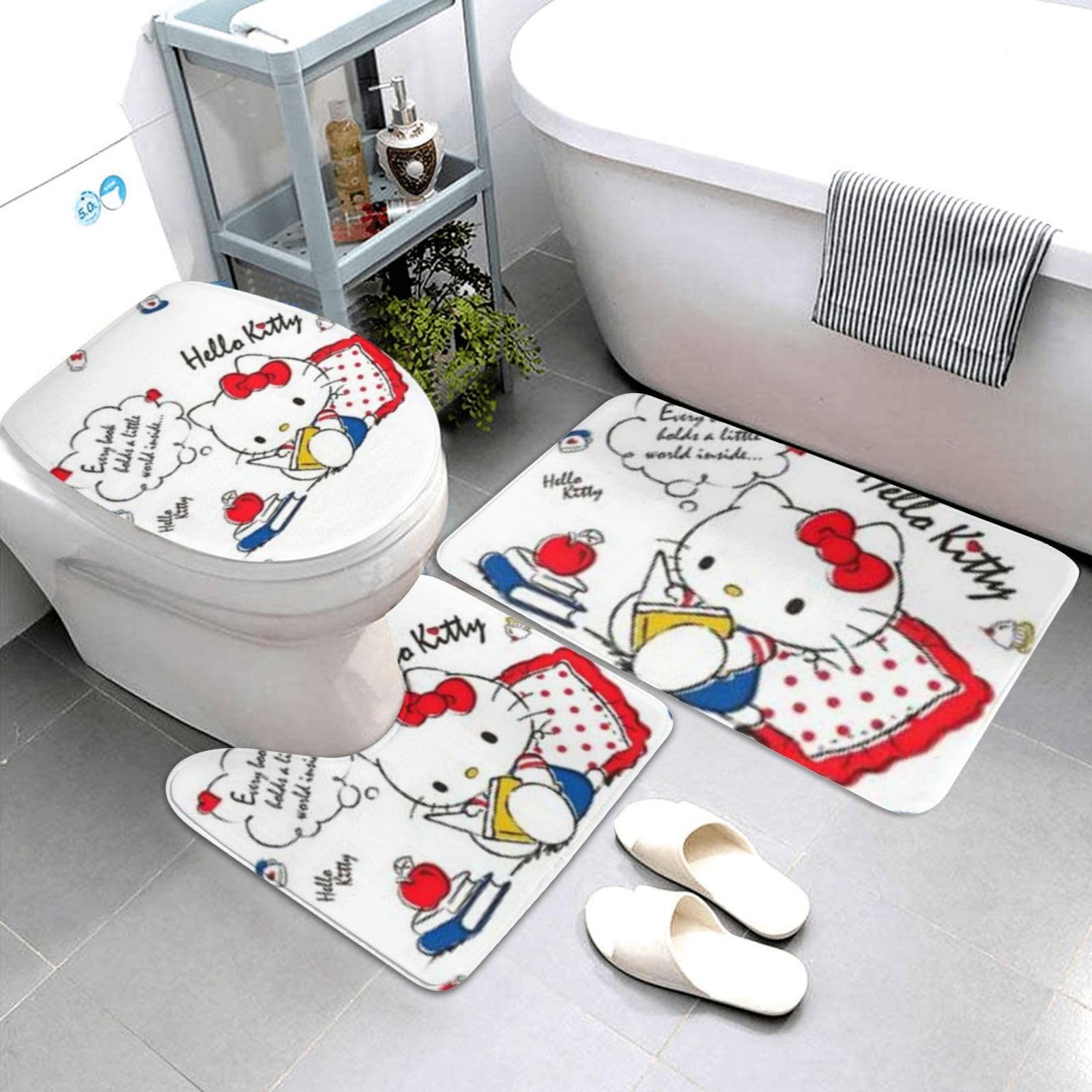 Amazon｜ハローキティ トイレマット 足元マット セット 3点セット 便座