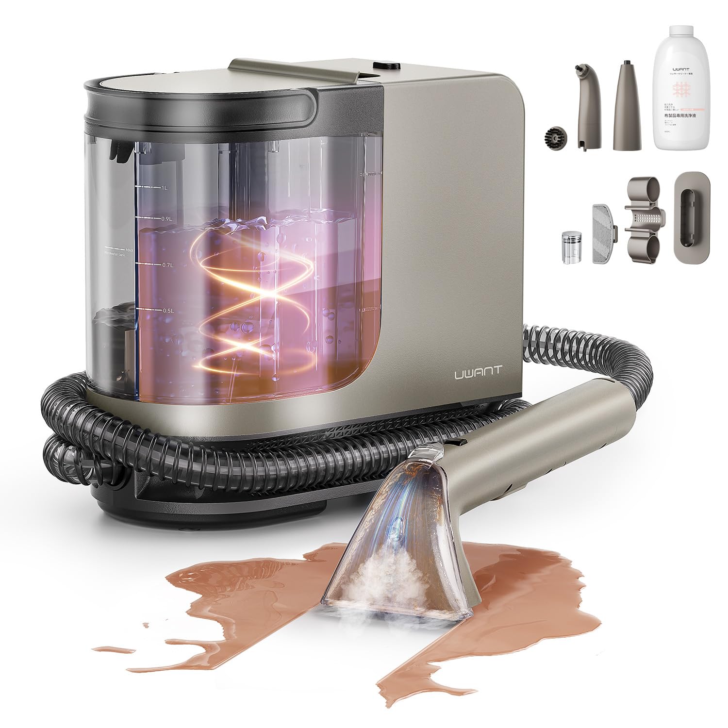 Amazon | 【100℃蒸気&60℃加熱&18000Pa超強吸引力】uwant スチーム