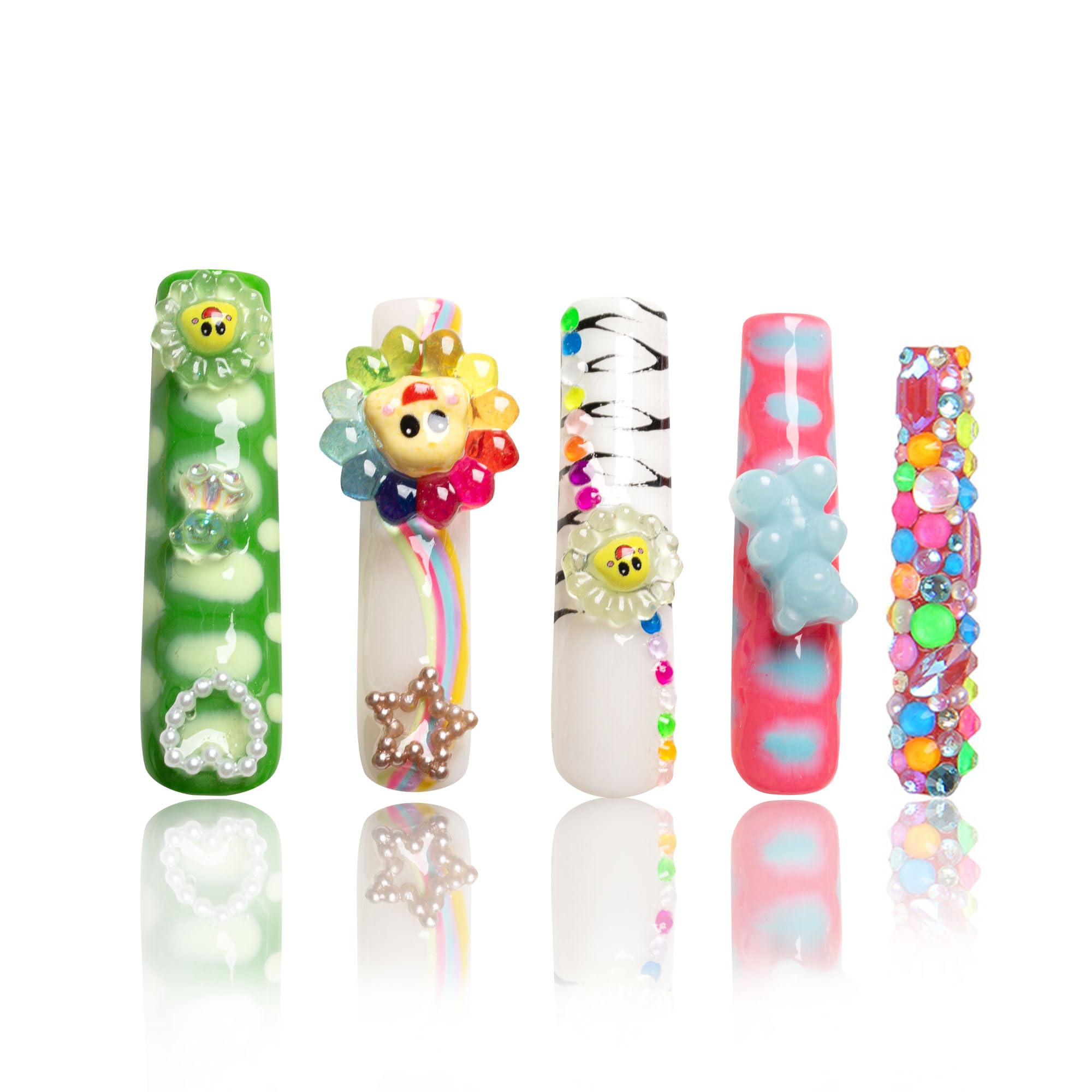 Amazon.com: LOVFUL Handmade Press on Nails with Lovkashi Flower