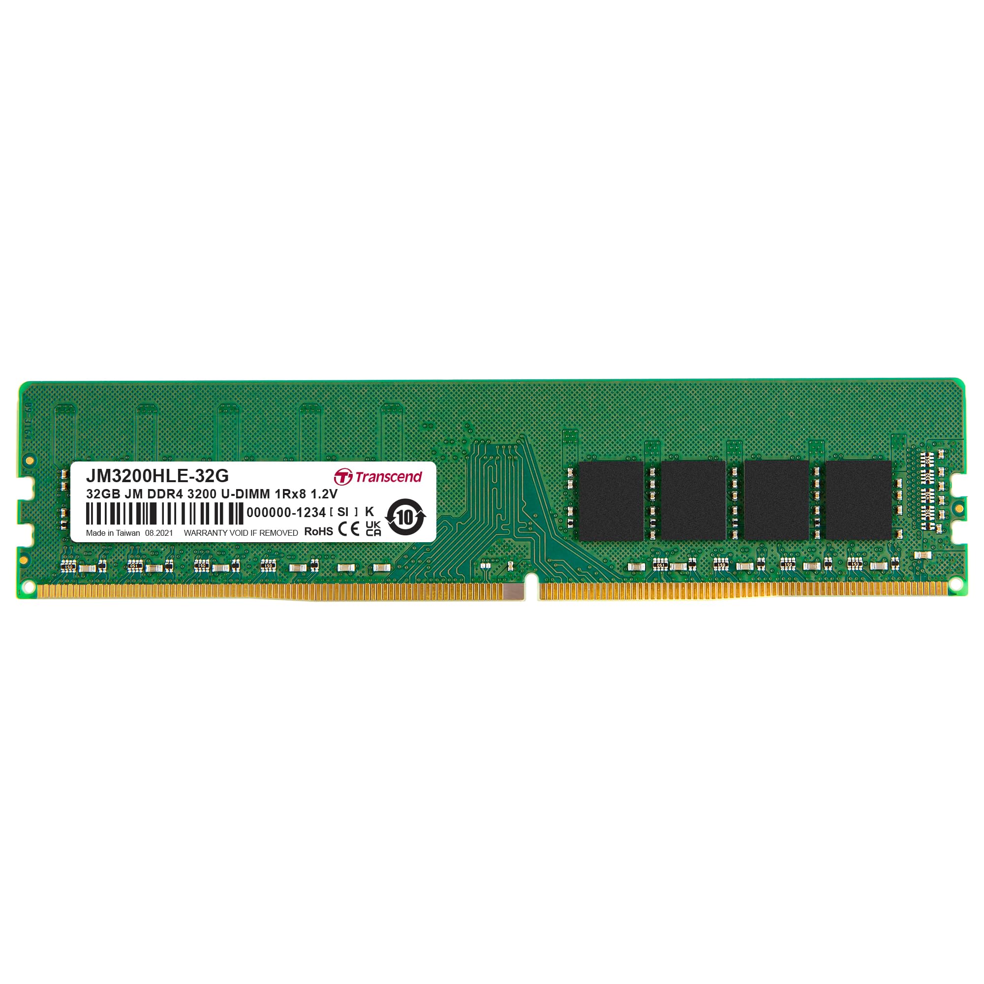 Transcend 32GB DDR4 RAM, 3200MHz (or 2666MHz or 2400MHz) Desktop