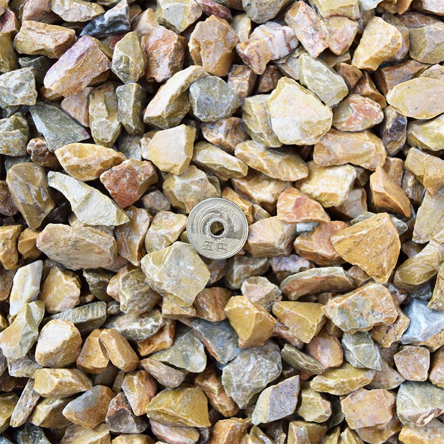 Amazon.co.jp: 砂利 黄色 庭 石 大粒 大きめ ガーデニング 砕石 黄