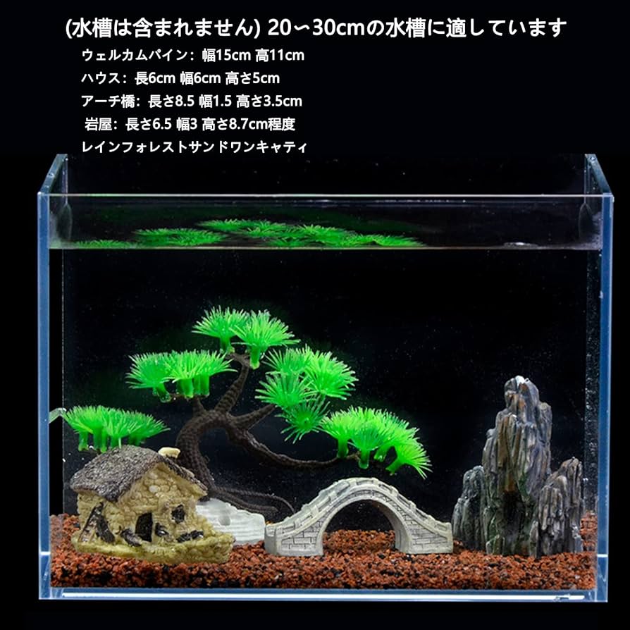 Amazon | 水草 水槽 オブジェ アクアリウム用水草と岩セット 水草 人工