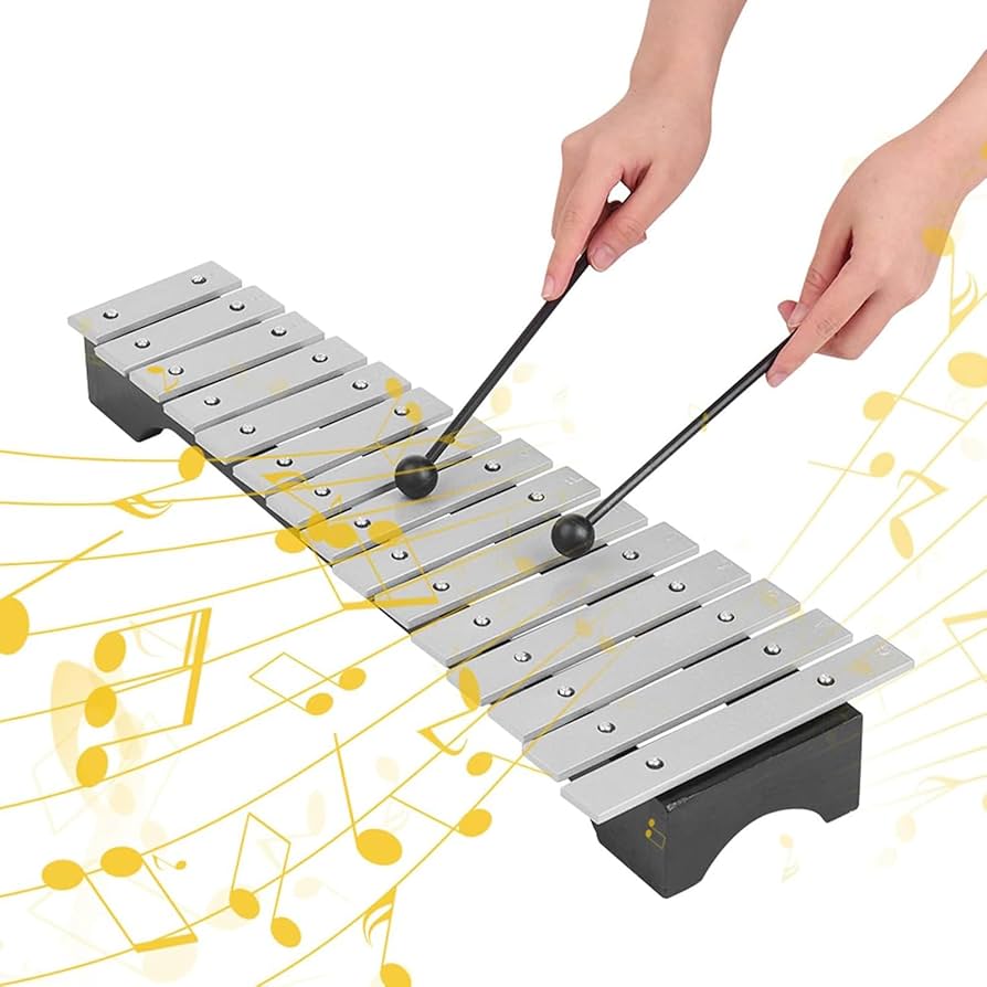 Amazon | 鉄琴 卓上鉄琴 15音 マレット2本 大人と子供向けの打楽器