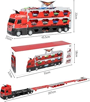 Amazon.co.jp: GIZMAC 車おもちゃ トラックセット トレーラー 合金製