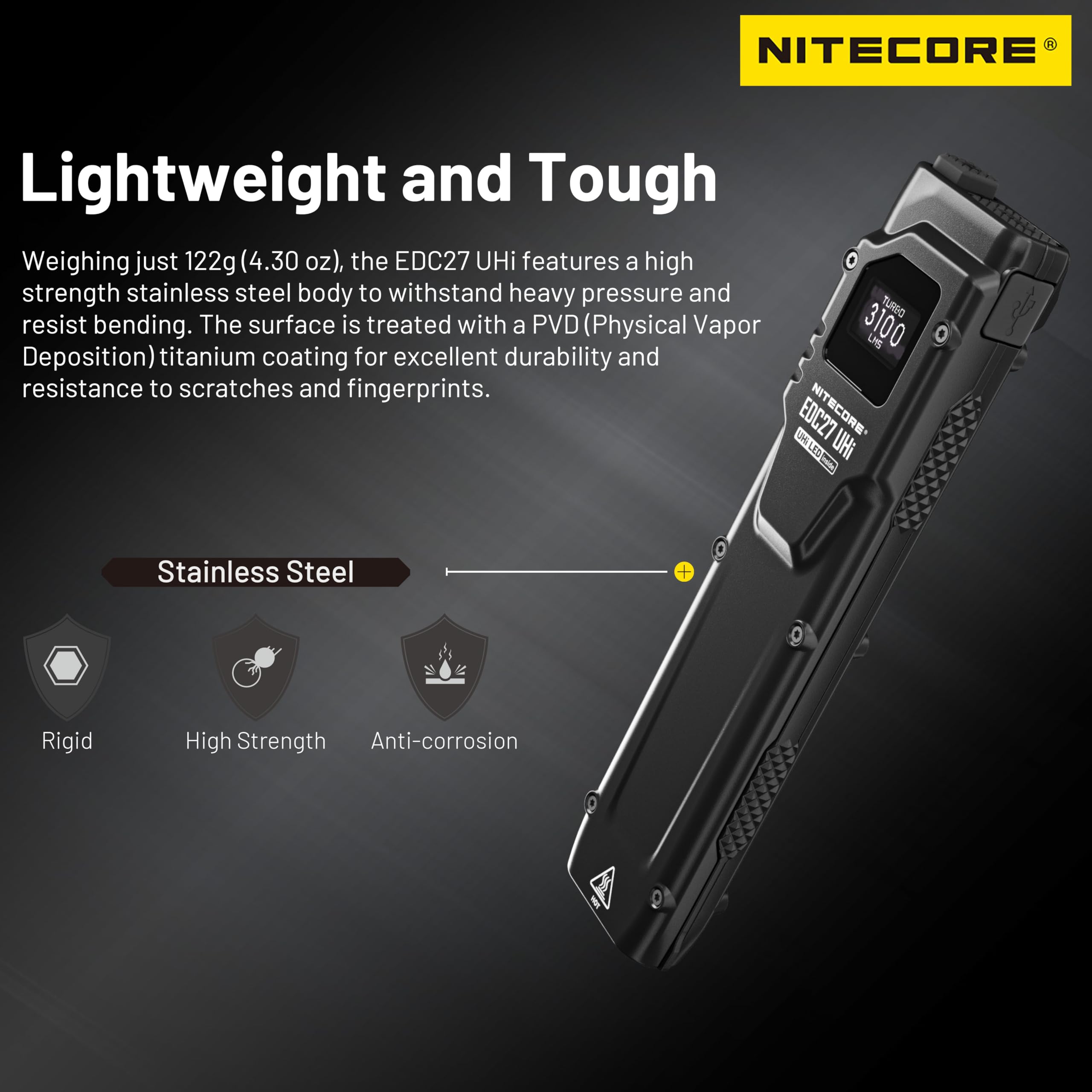 Amazon.co.jp: Nitecore EDC27 UHi 3100ルーメン ウルトラスリム高性能