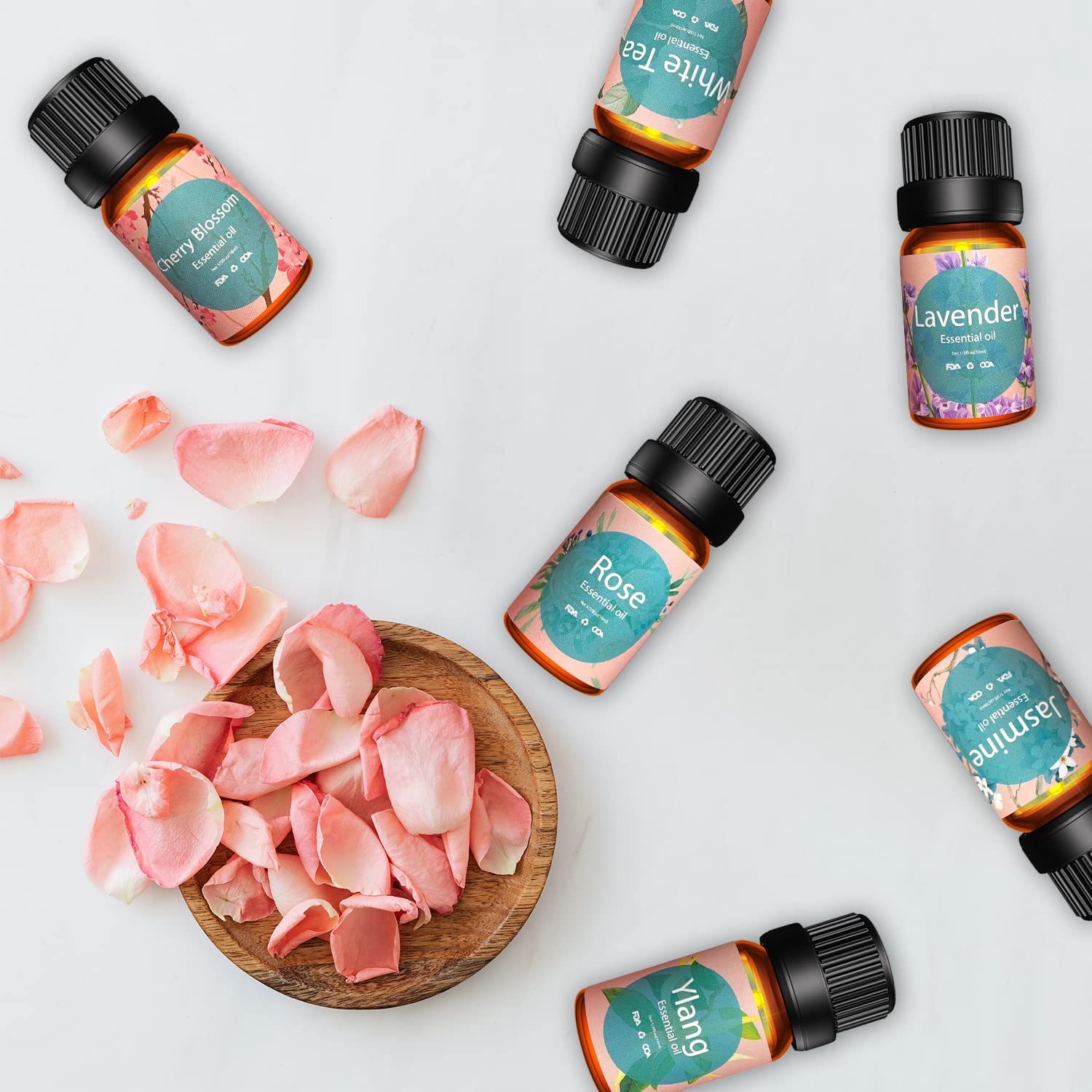 Amazon.co.jp: Poven アロマオイル 6本セット エッセンシャルオイル