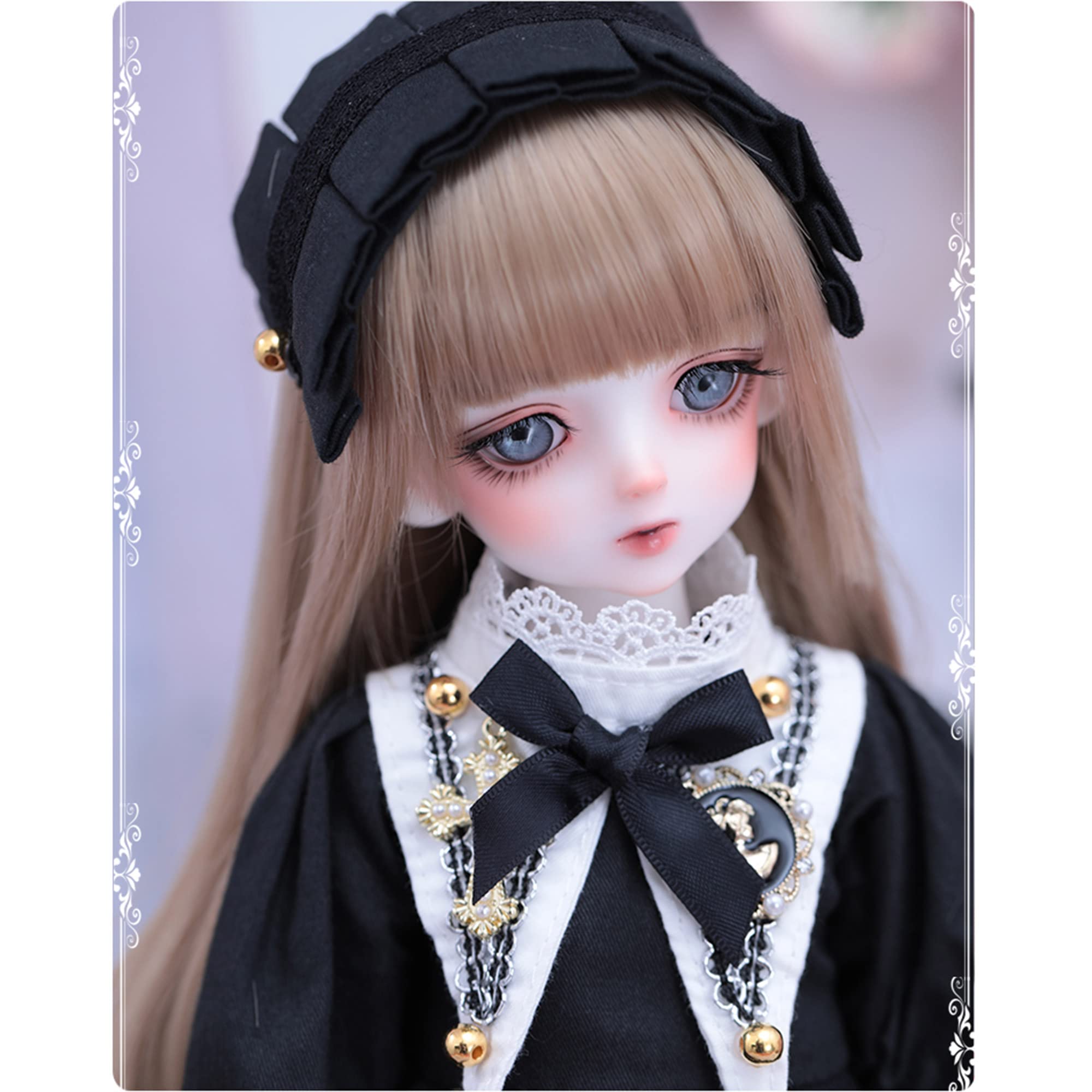 Amazon | 1/4 球体関節人形 BJDドール ロリータ風 黒いワンピース