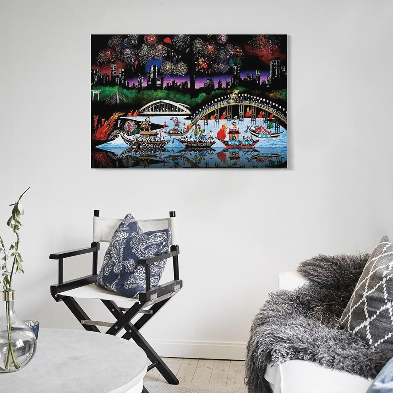 油絵 絵画 【藤祭り】 Amazon.co.jp: 藤城清治 動物の謝肉祭 絵画