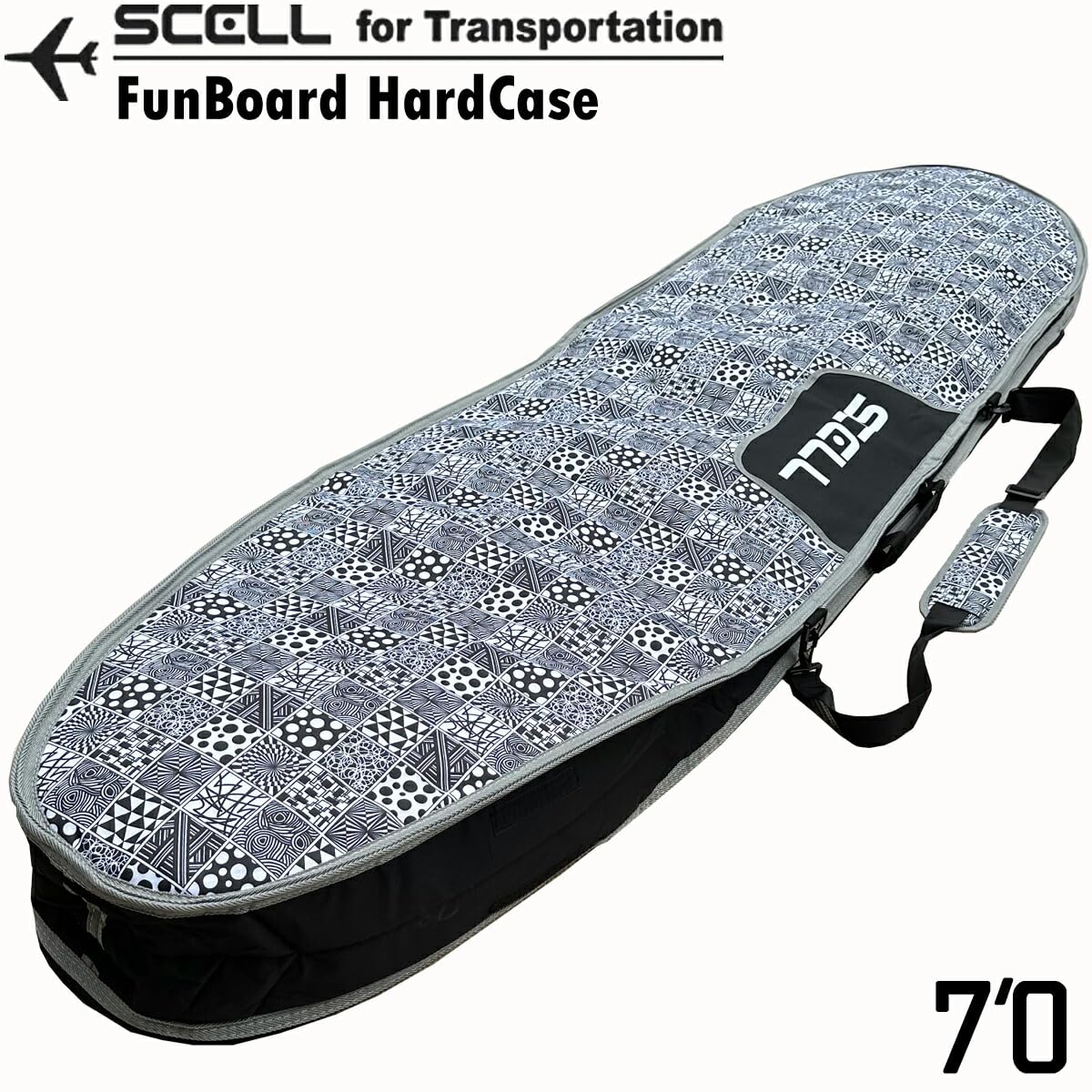中古 SCELL セル サーフボード ハードケース 全長2m サーフィン 波乗り