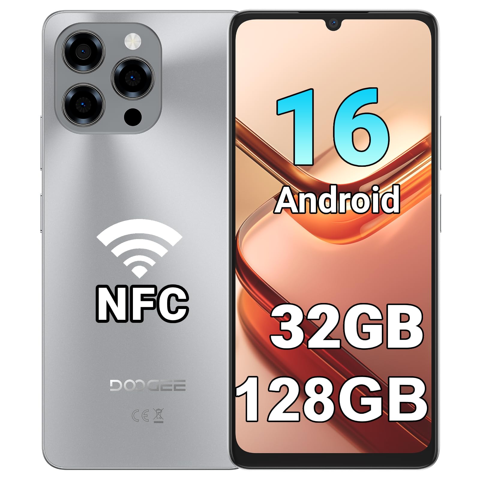 Amazon.co.jp: DOOGEE Note 58 Smartphone, 4G, SIM-Free, 6250 mAh