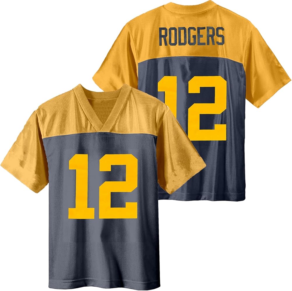 Amazon.com: Aaron Rodgers Green Bay Packers #12 Navy Kids Youth 8