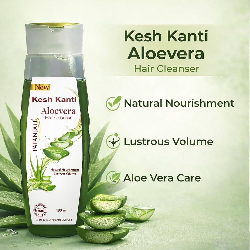 Amazon.com : patanjali Kesh Kanti Aloevera Hair Cleanser 180ml