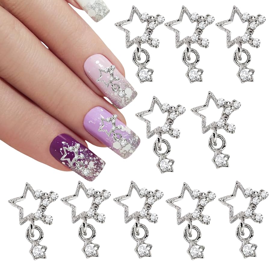 Amazon.co.jp: 10x/セット スターネイル ラインストーン ぶら下がり星