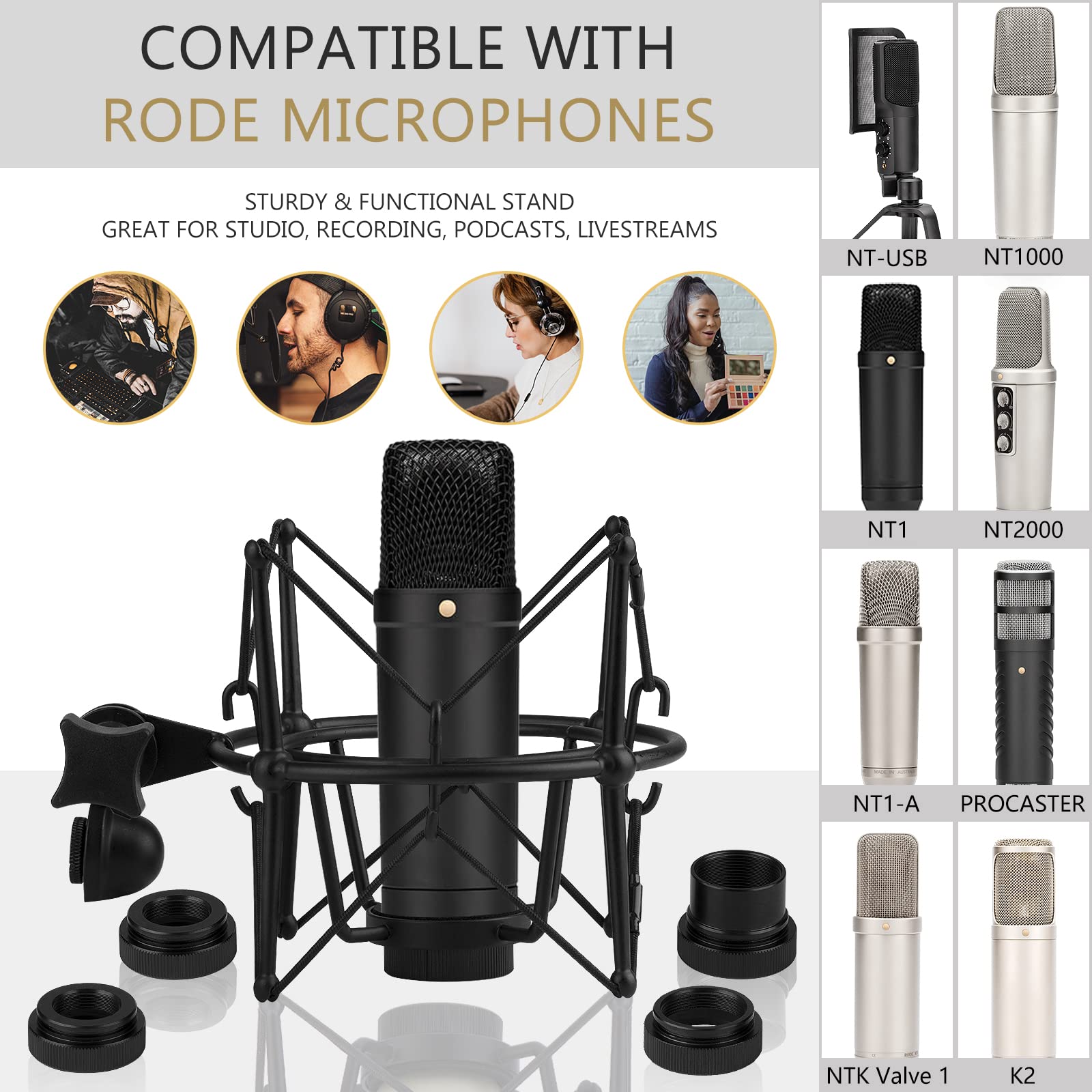 Amazon | Geekria for Creators マイクショックマウント Rode NT-USB