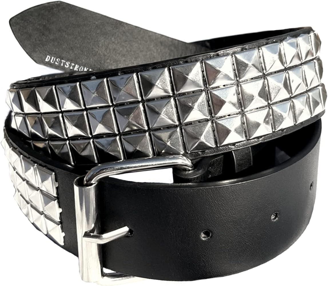 Amazon | [ダストストローク] スタッズ ベルト 鋲 PU レザー メンズ (3