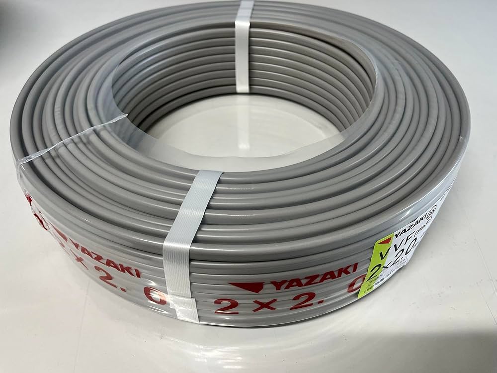 Amazon | 矢崎 600Vビニル絶縁 ビニルシースケーブル VVF2×2.0mm 100m