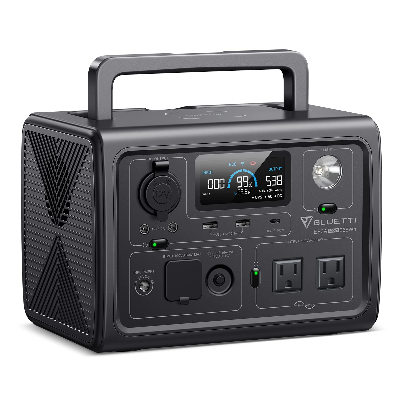 Amazon.co.jp: BLUETTI ポータブル電源 EB3A 268Wh/600W APP遠隔操作