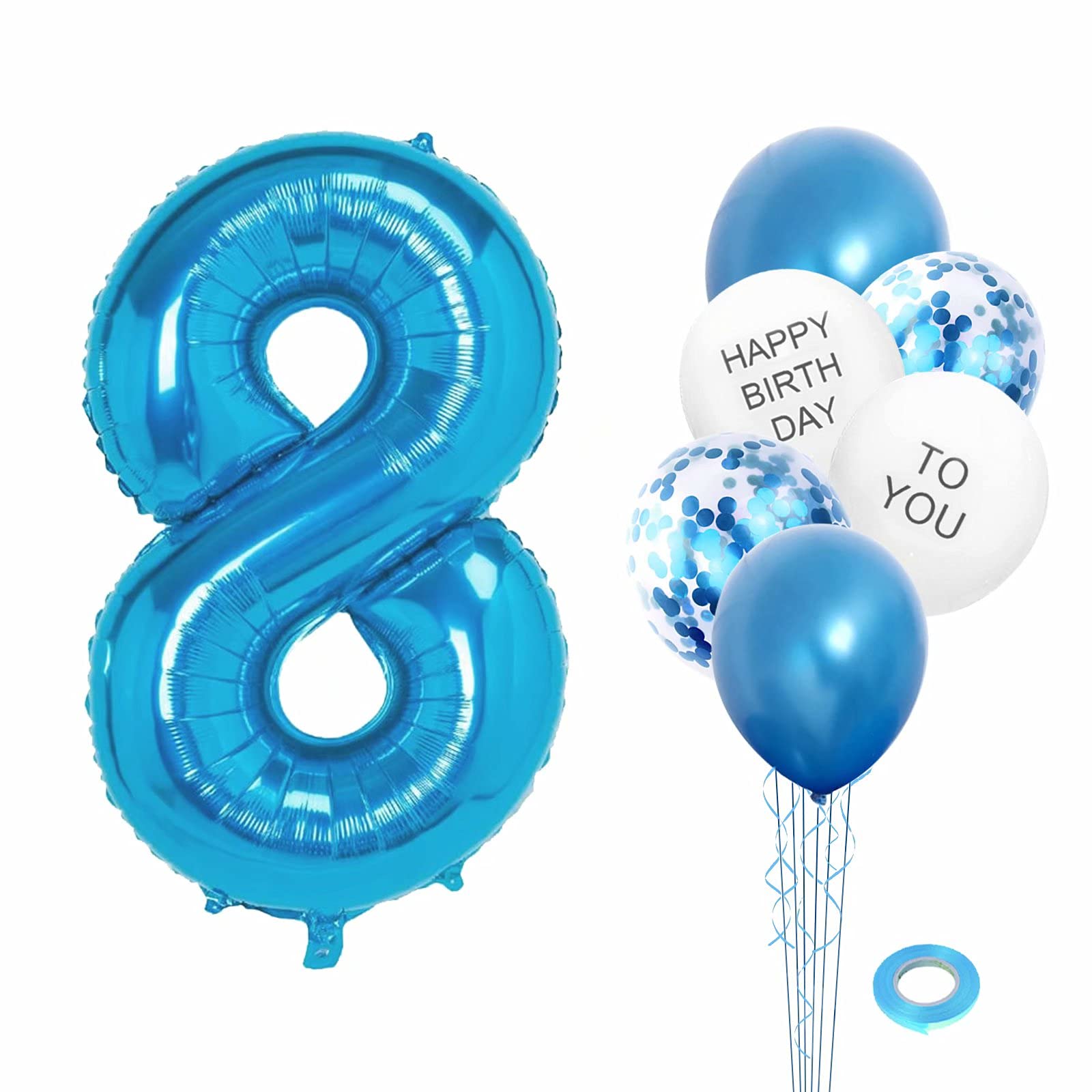 Amazon | 誕生日 飾り 数字 バルーン 8 誕生日 バルーン ナンバー