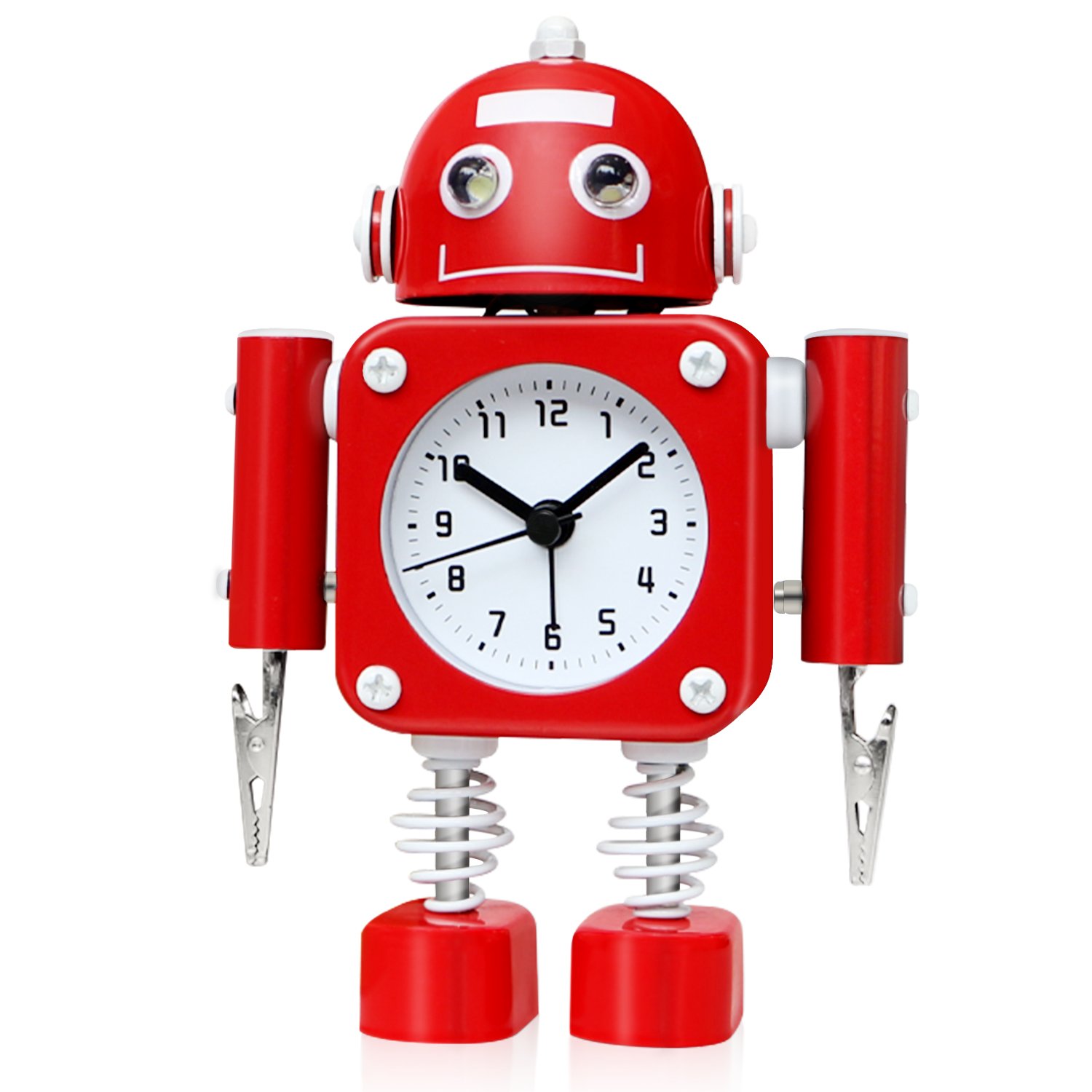 Amazon.com: Betus Non-Ticking Robot Alarm Clock Stainless Metal