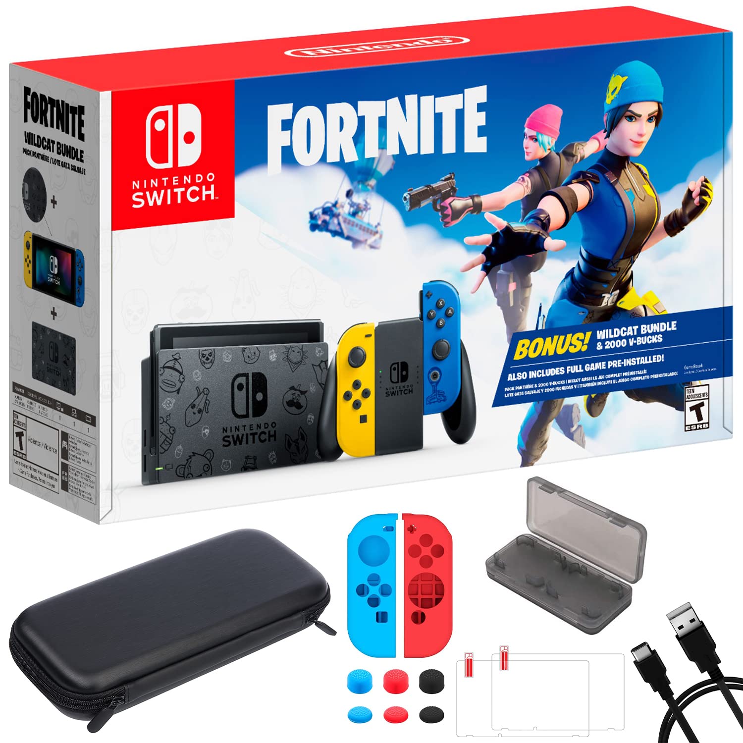 Amazon.com: Nintendo Switch Fort nite Wildcat Edition with Yellow