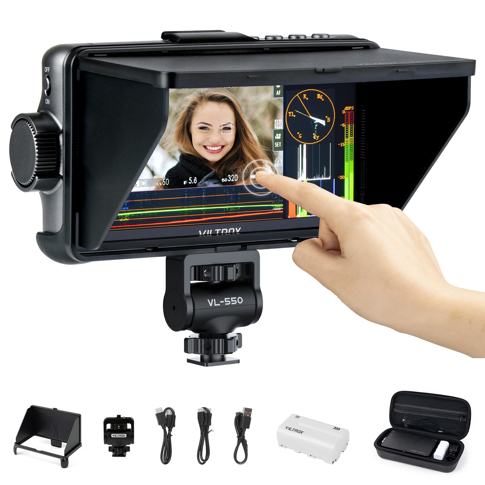VILTROX DC-550 Pro Touchscreen Kamera Field Monitor 4K HDMI 1200