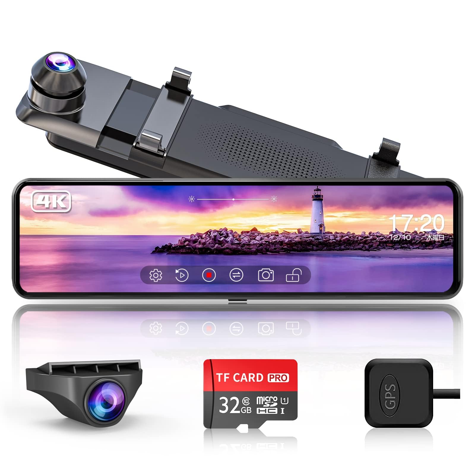Amazon.co.jp: ドライブレコーダー ミラー型 4K 【伸縮式カメラ+4K