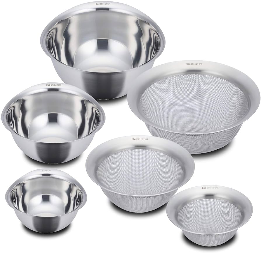 Amazon.co.jp: 貝印 21cm / 17cm / 13cm ボウル & ざる 6個 セット