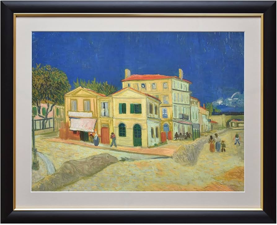 Amazon.co.jp: 晴れの街ギャラリー 絵画 額絵 ゴッホ 『黄色い家』 F6