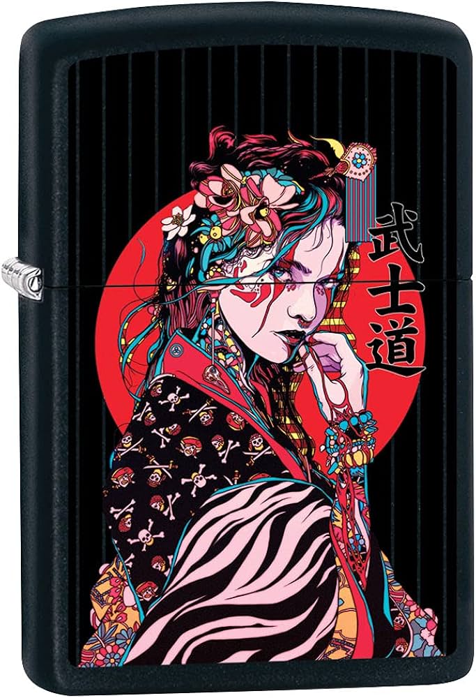 Amazon.com: Zippo Lighter: Japanese Geisha Girl - Black Matte
