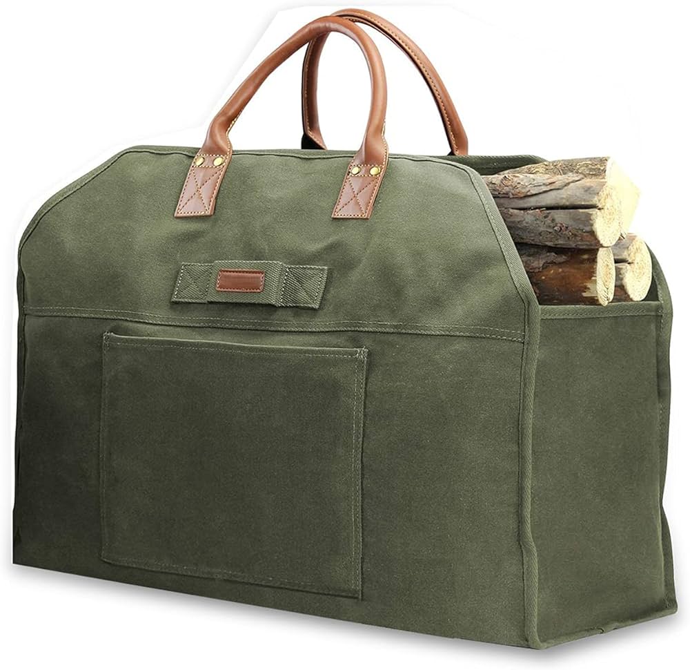 Amazon | 薪バッグ 薪ケース 防水 帆布 大容量収納 炭 焚き火台 薪