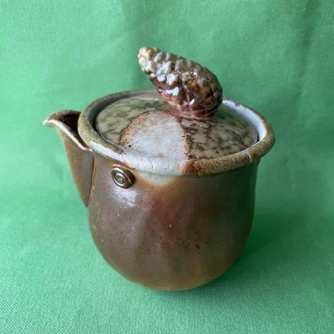 備前焼 手びねり宝瓶 松かさ摘み胡麻 G 備前焼・陶芸体験】◇登り窯