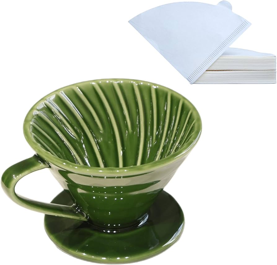 Amazon.com: LonMuseum Ceramic Pour Over Coffee Dripper includes 50