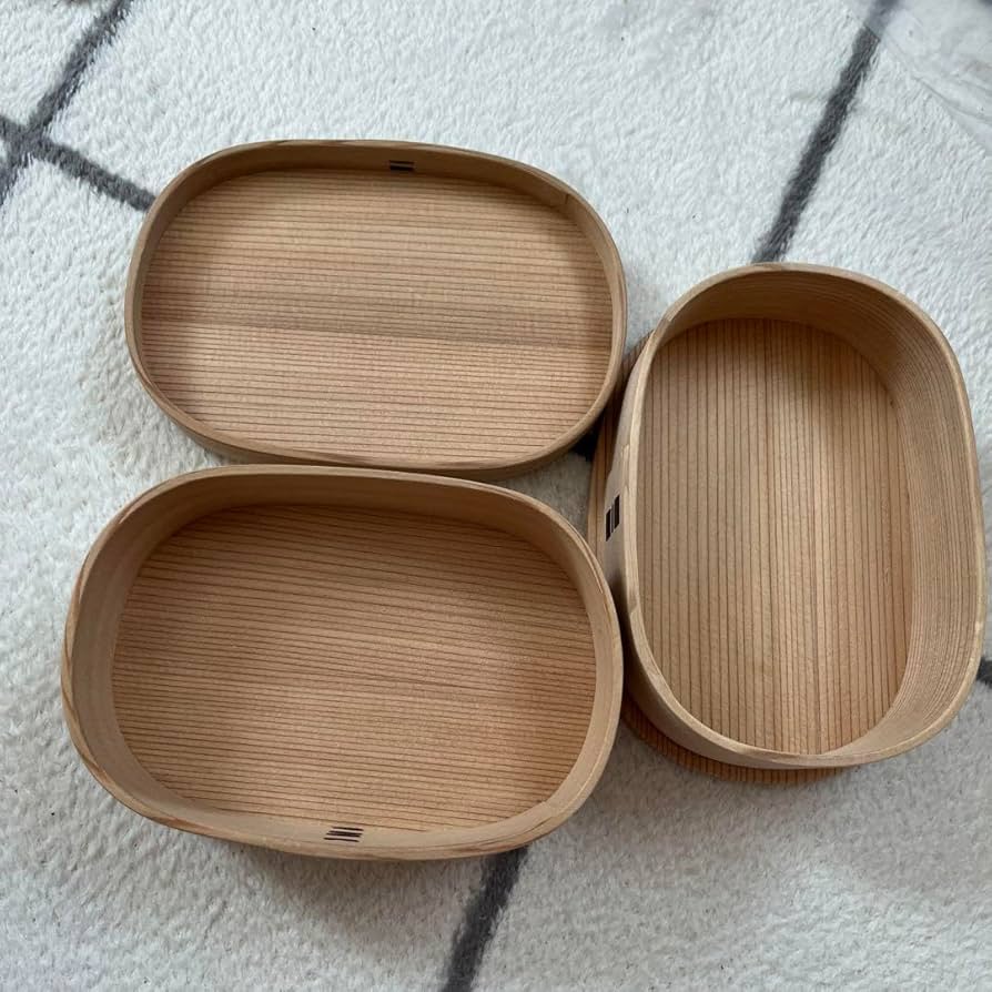 Amazon.co.jp: 柴田慶信商店 白木 曲げわっぱ つくし弁当箱 二段 被せ