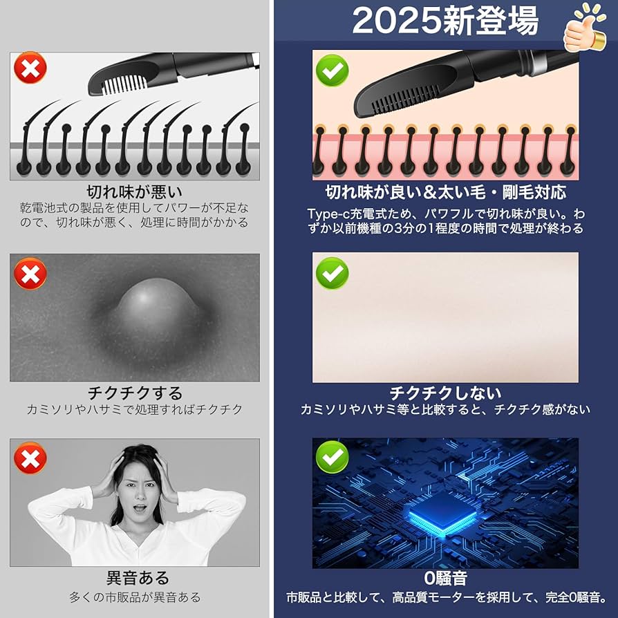 Amazon | [チクチクしない&2025新登場]Tinguヒートカッター メンズ vio