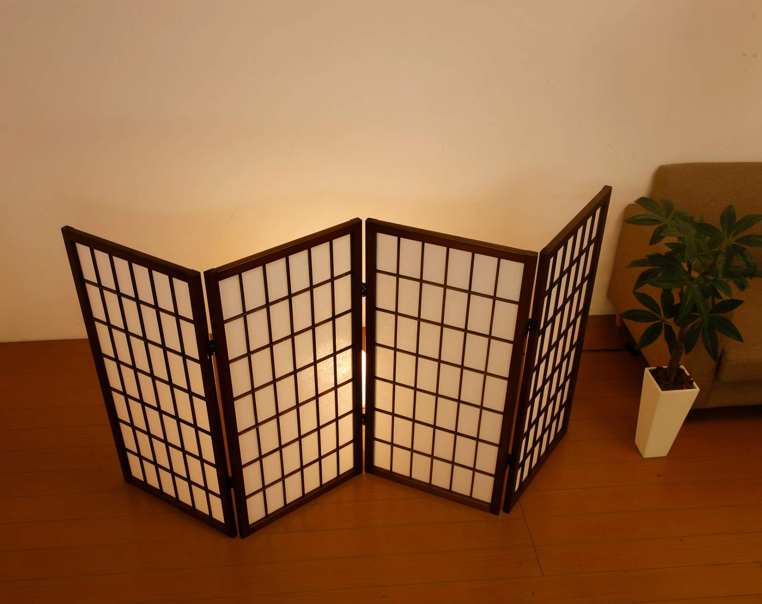 Amazon｜衝立 4連 パーテーション 和風 障子 障子スクリーン 間仕切り