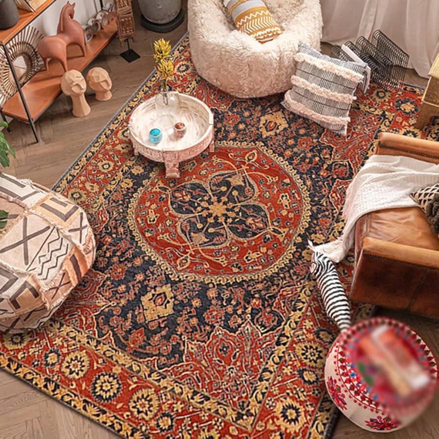 Amazon｜ペルシャ絨毯風 カーペット ペルシャ柄 ラグ 柄 北欧テイスト