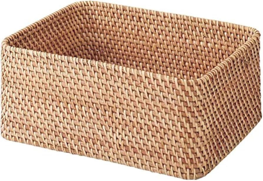 Amazon.co.jp: 無印良品 重なるラタン長方形バスケット・中 (V)約幅36