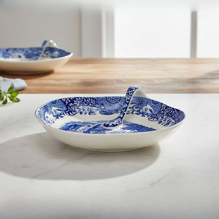 Amazon.com | Spode Blue Italian 8 Inch Handled Tray - Elegant