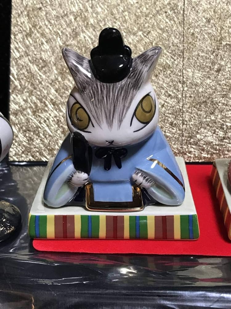 Amazon | わちふぃーるど ダヤンとマーシィ 雛人形 水色×赤 T | 平飾り