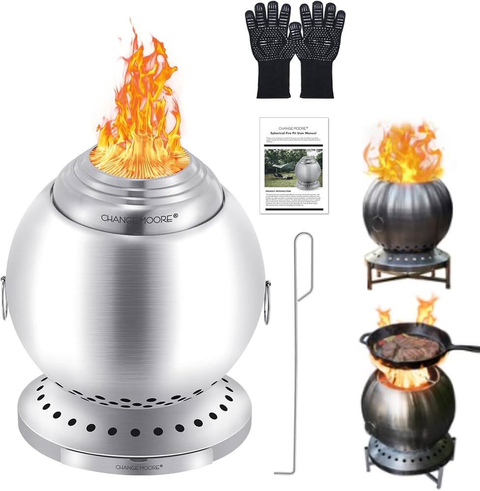 Amazon.co.jp: CHANGE MOORE 新升级 三次燃焼焚き火台 球形 150%の燃焼