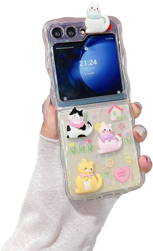 Amazon.co.jp: RUIKER Samsung galaxy z flip6 用 ケース 猫 動物