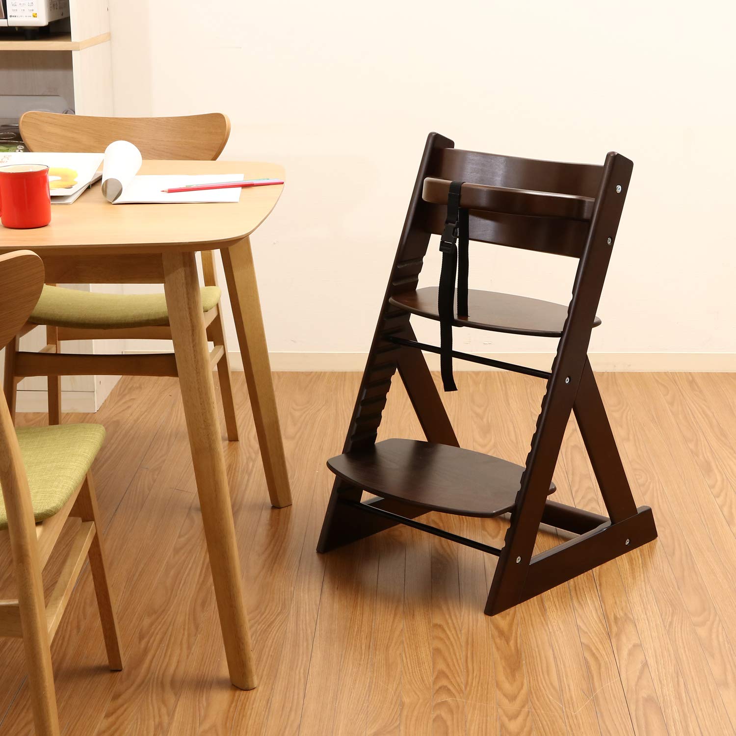 Amazon.co.jp: 不二貿易 ベビーチェア ハイチェア 木製 ブラウン