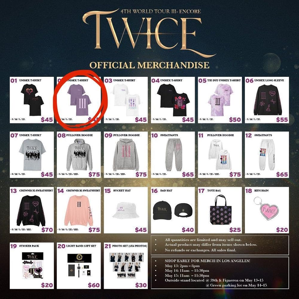 Amazon.co.jp: TWICE アメリカ限定グッズ Tシャツ : ホビー