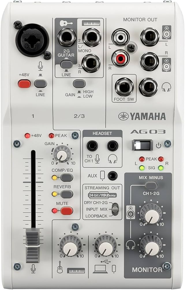 Amazon.com: Yamaha AG03MK2 White 6-Channel Live Streaming Loopback