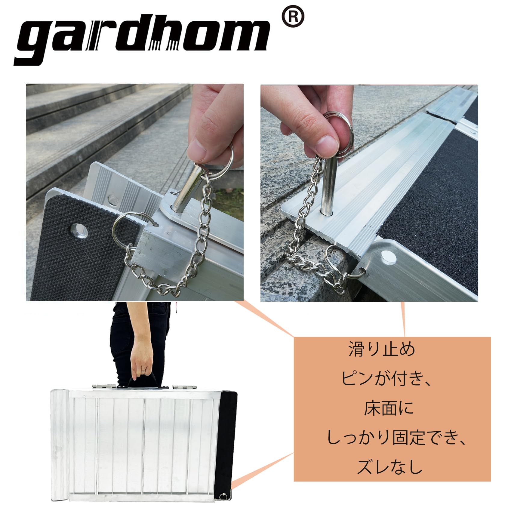 Amazon.co.jp: Gardhom アルミスロープ 長さ61CM 幅73CM 荷重363KG